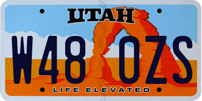 UT license plate W480ZS