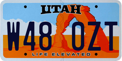 UT license plate W480ZT