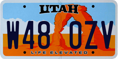 UT license plate W480ZV