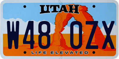 UT license plate W480ZX