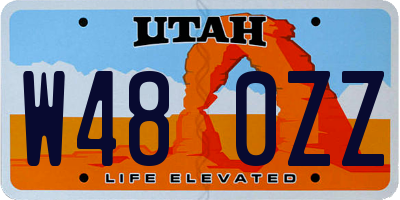 UT license plate W480ZZ