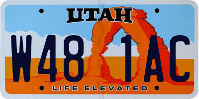 UT license plate W481AC