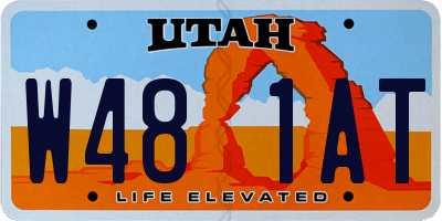 UT license plate W481AT