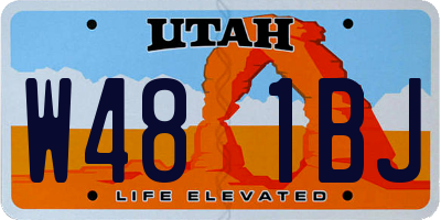 UT license plate W481BJ
