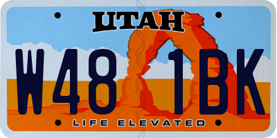 UT license plate W481BK