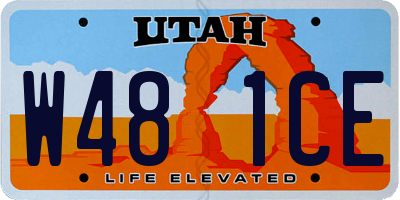 UT license plate W481CE