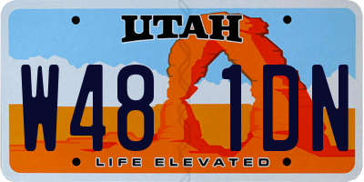UT license plate W481DN