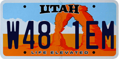 UT license plate W481EM