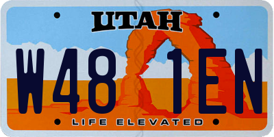 UT license plate W481EN