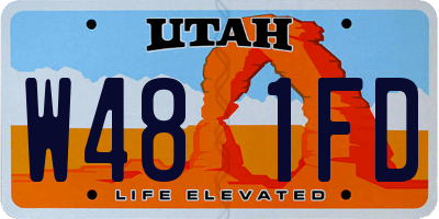 UT license plate W481FD