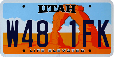 UT license plate W481FK