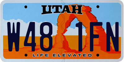 UT license plate W481FN
