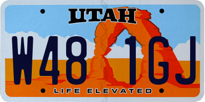 UT license plate W481GJ