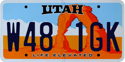UT license plate W481GK