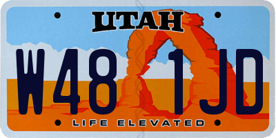 UT license plate W481JD
