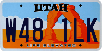 UT license plate W481LK