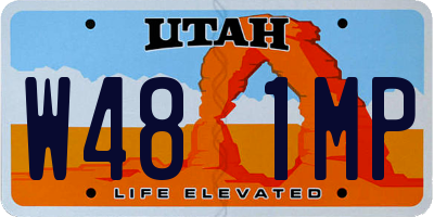 UT license plate W481MP