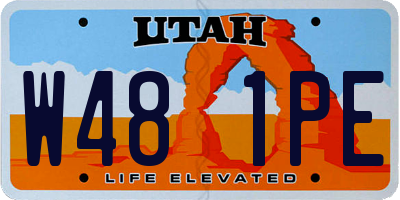 UT license plate W481PE