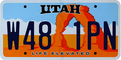 UT license plate W481PN