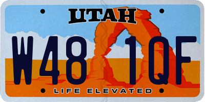 UT license plate W481QF