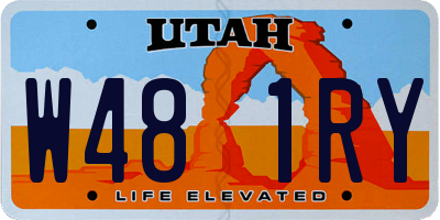 UT license plate W481RY