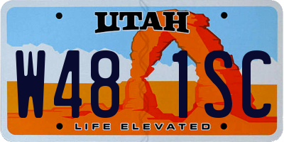 UT license plate W481SC