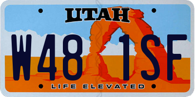 UT license plate W481SF
