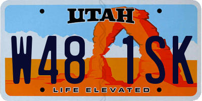 UT license plate W481SK