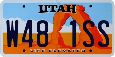 UT license plate W481SS
