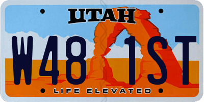 UT license plate W481ST