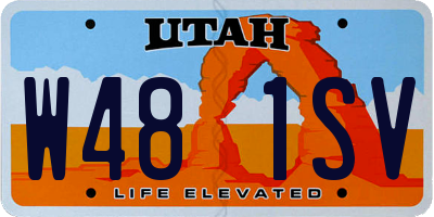 UT license plate W481SV