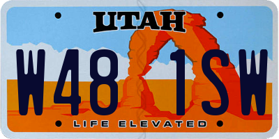 UT license plate W481SW