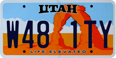 UT license plate W481TY