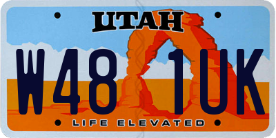 UT license plate W481UK