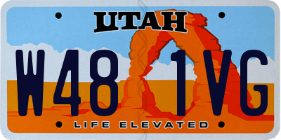 UT license plate W481VG