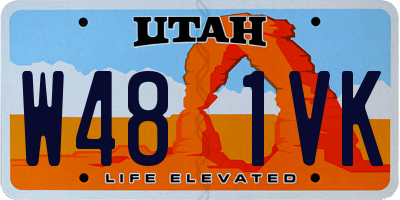 UT license plate W481VK
