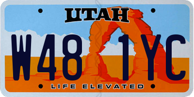 UT license plate W481YC