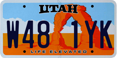 UT license plate W481YK