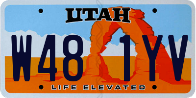 UT license plate W481YV