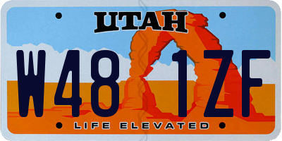 UT license plate W481ZF