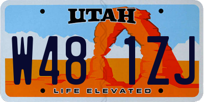 UT license plate W481ZJ