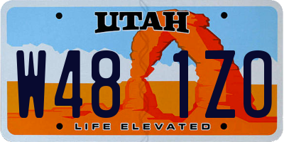 UT license plate W481ZO
