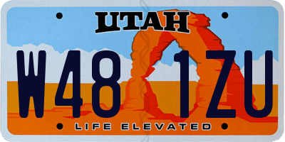 UT license plate W481ZU