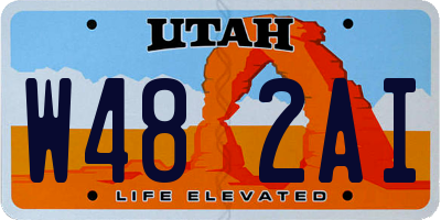 UT license plate W482AI