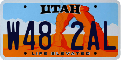 UT license plate W482AL