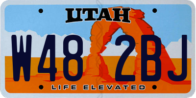 UT license plate W482BJ