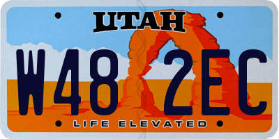 UT license plate W482EC