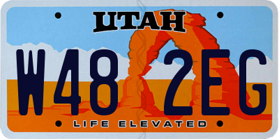 UT license plate W482EG