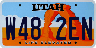 UT license plate W482EN