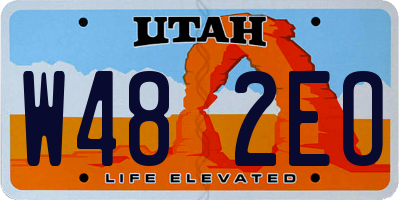 UT license plate W482EO